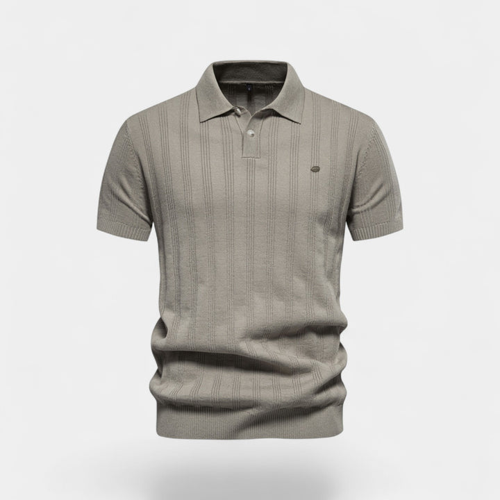 Herren-Polo aus Viskosestrick – kurzärmeliges Polo mit Knopfleiste