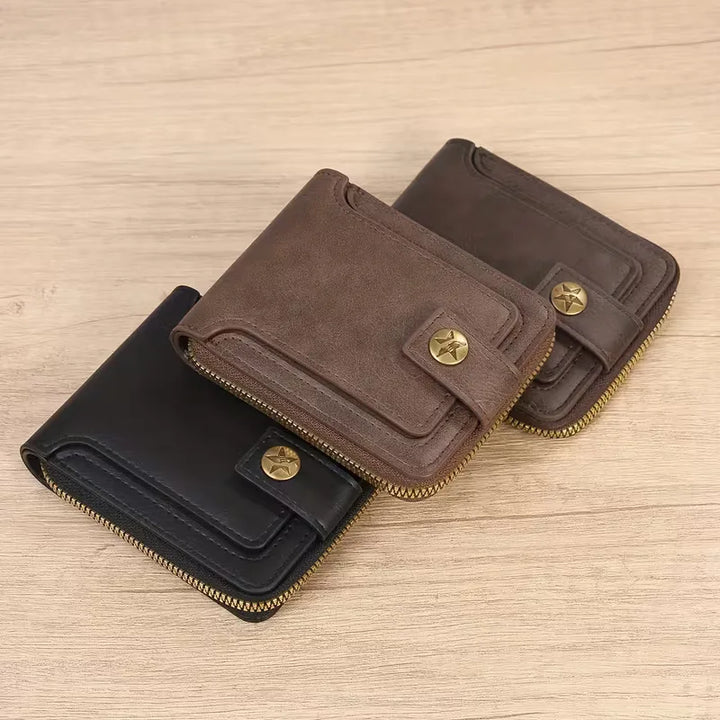 Portafoglio Uomo con Zip – Finitura Liscia e Struttura Elegante