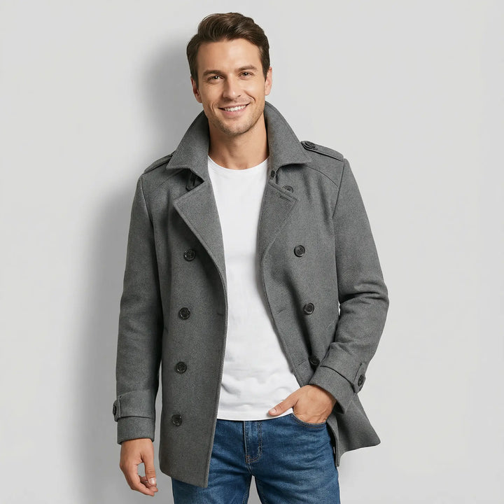Cappotto trench uomo mezza lunghezza in cotone misto