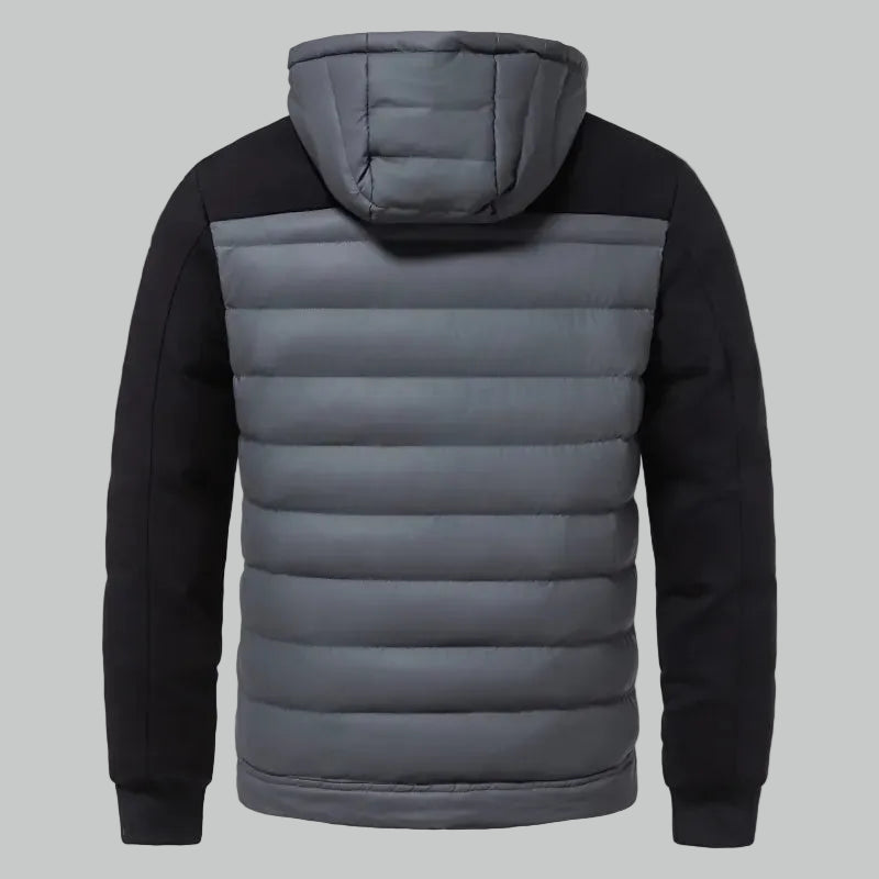 Giacca Uomo con Cappuccio Ibrida Imbottita – Maniche in Maglia Costina