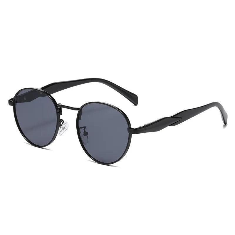 Runde Damen-Sonnenbrille – Metallgestell UV-Schutz