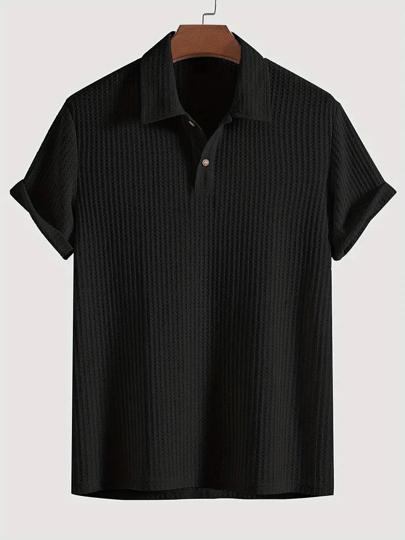 Polo da uomo in maglia strutturata – Collo classico, vestibilità comoda