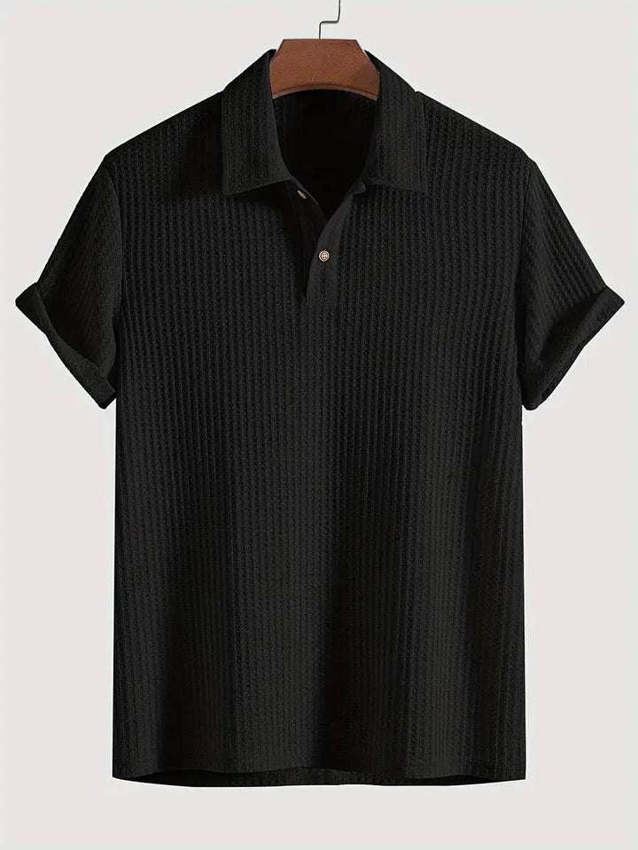 Polo da uomo in maglia strutturata – Collo classico, vestibilità comoda
