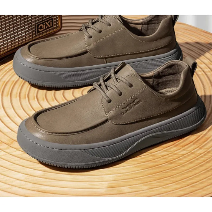 Chaussure Homme à Lacets Aspect Cuir – Bout Mocassin Plateforme