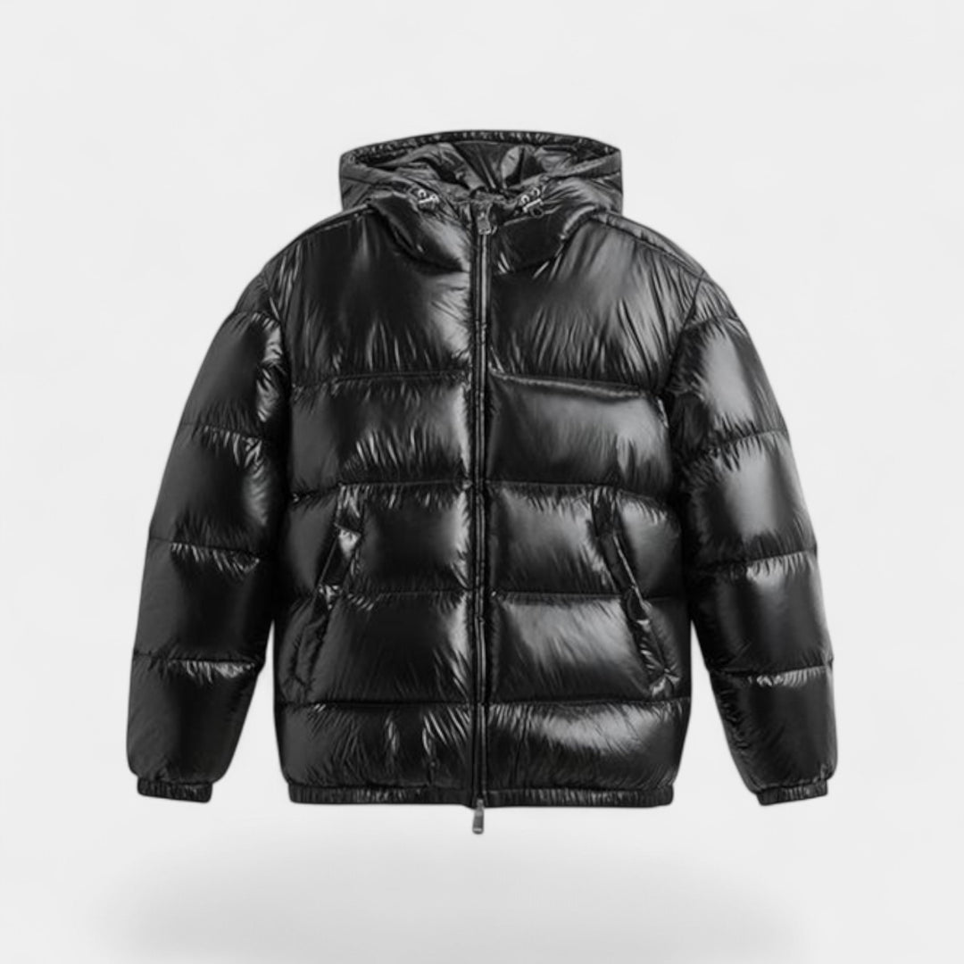 Herren-Daunenjacke mit Kapuze – warm, modern, raffinierte Silhouette