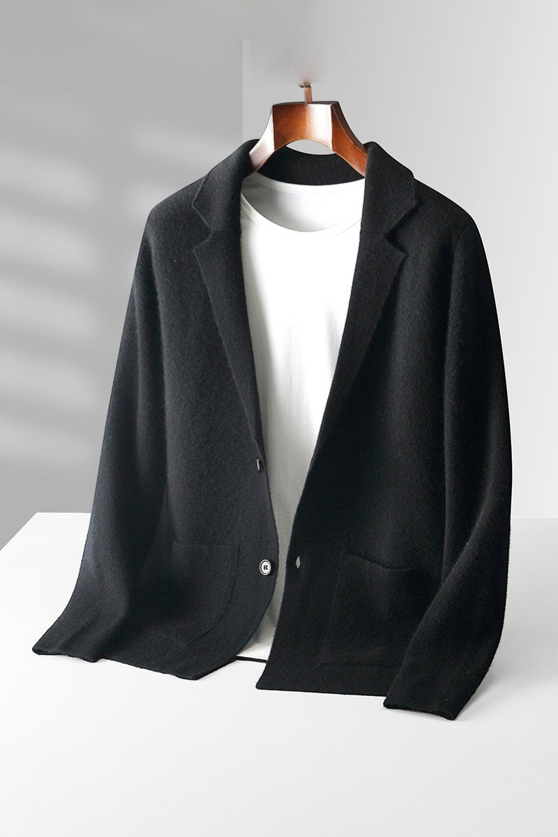 Herren Cardigan aus mercerisierter Baumwolle mit V-Ausschnitt – taillierte, legere Passform