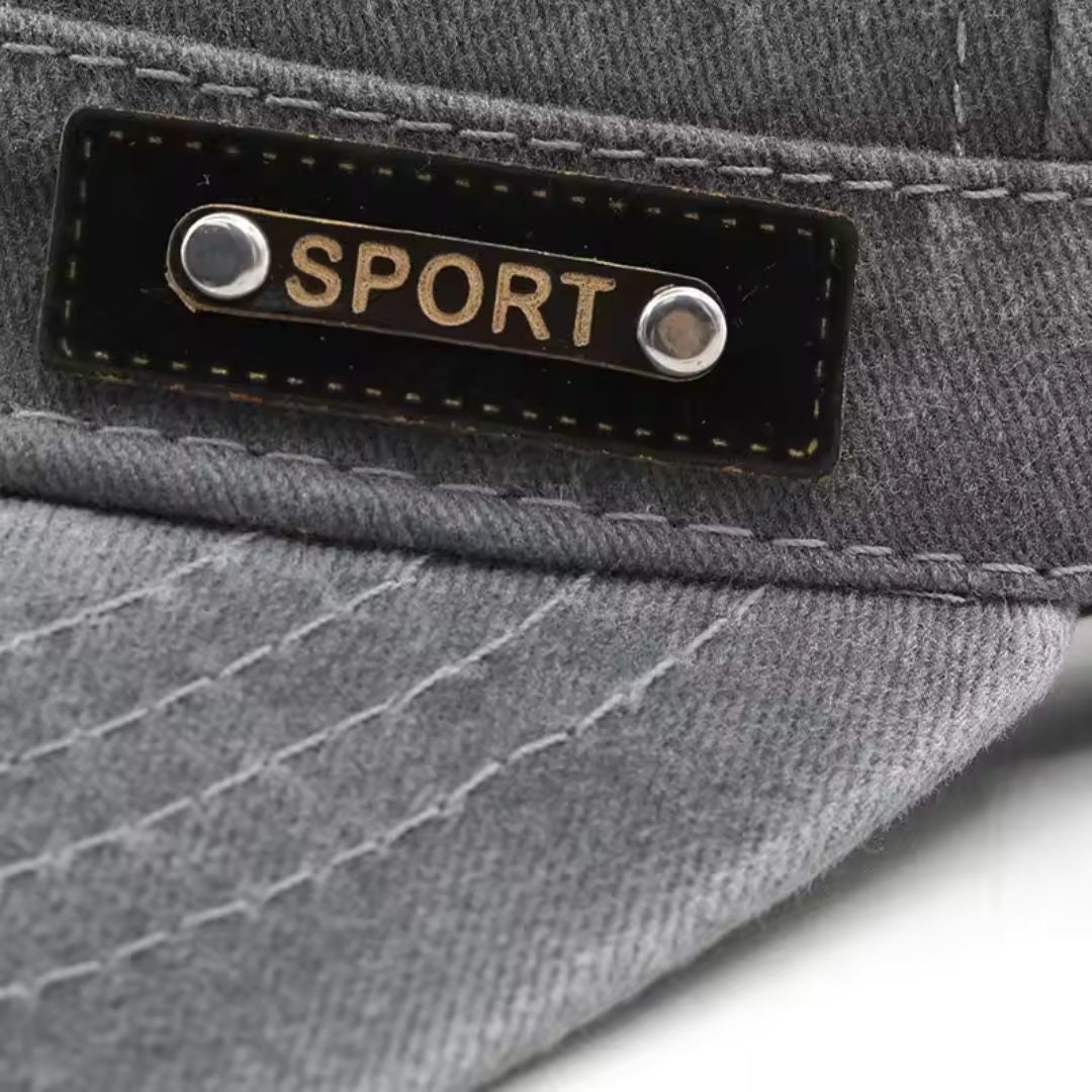 Vintage herrekasket – Vasket bomuldsstof med dekorativt patch