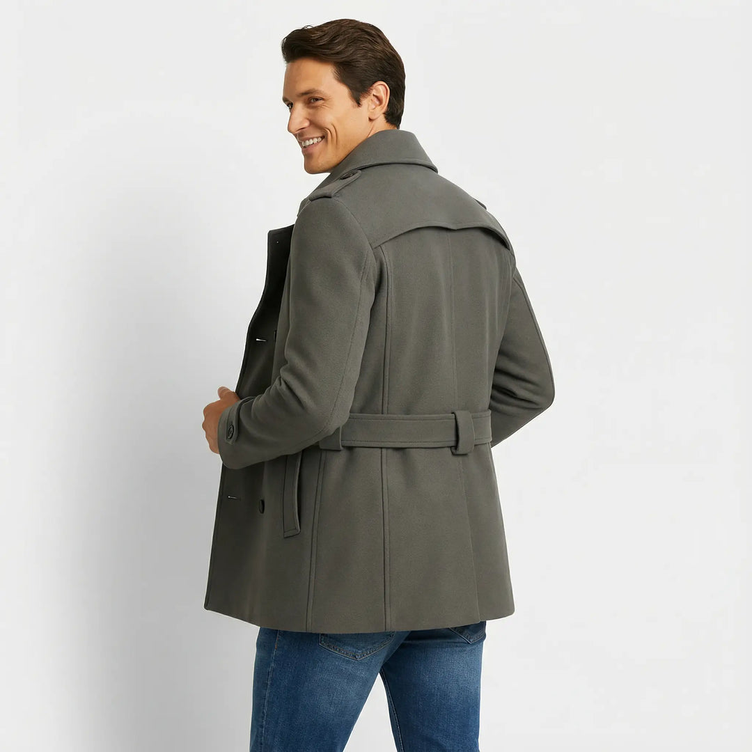 Cappotto trench uomo mezza lunghezza in cotone misto