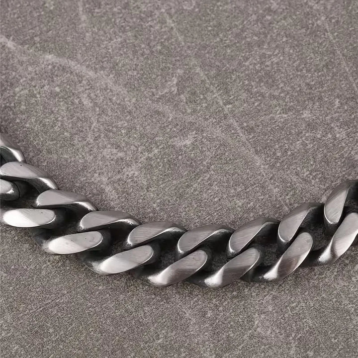 Bracciale Uomo Catena Cubana Acciaio Inossidabile Lucido – Maglia Spessa