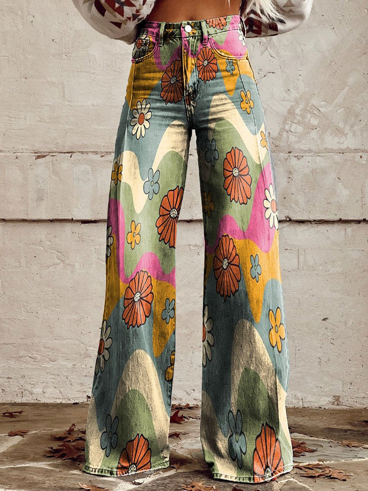 Leichte weite Hose für Damen – Hohe Taille, fließender Schnitt