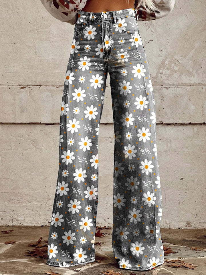 Leichte weite Hose für Damen – Hohe Taille, fließender Schnitt