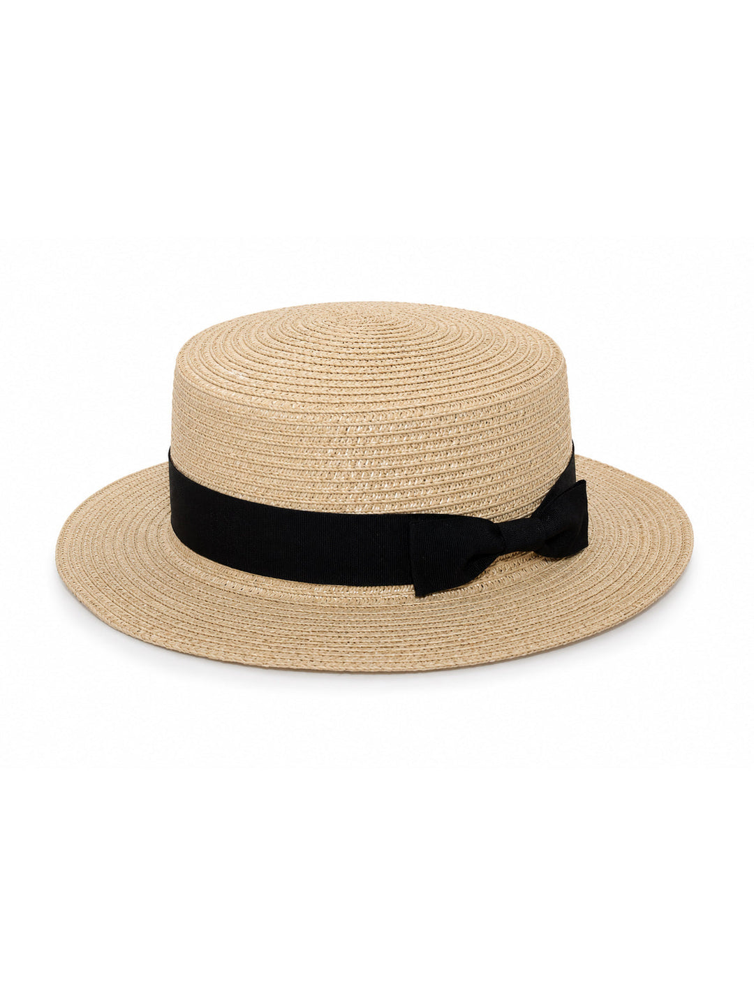 Damen Strohhut Canotier – Klassisches Elegantes Band