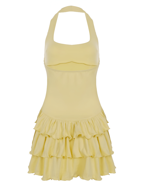 Mini-Kleid für Damen – Bustier-Korsett & mehrlagiger Volant-Rock