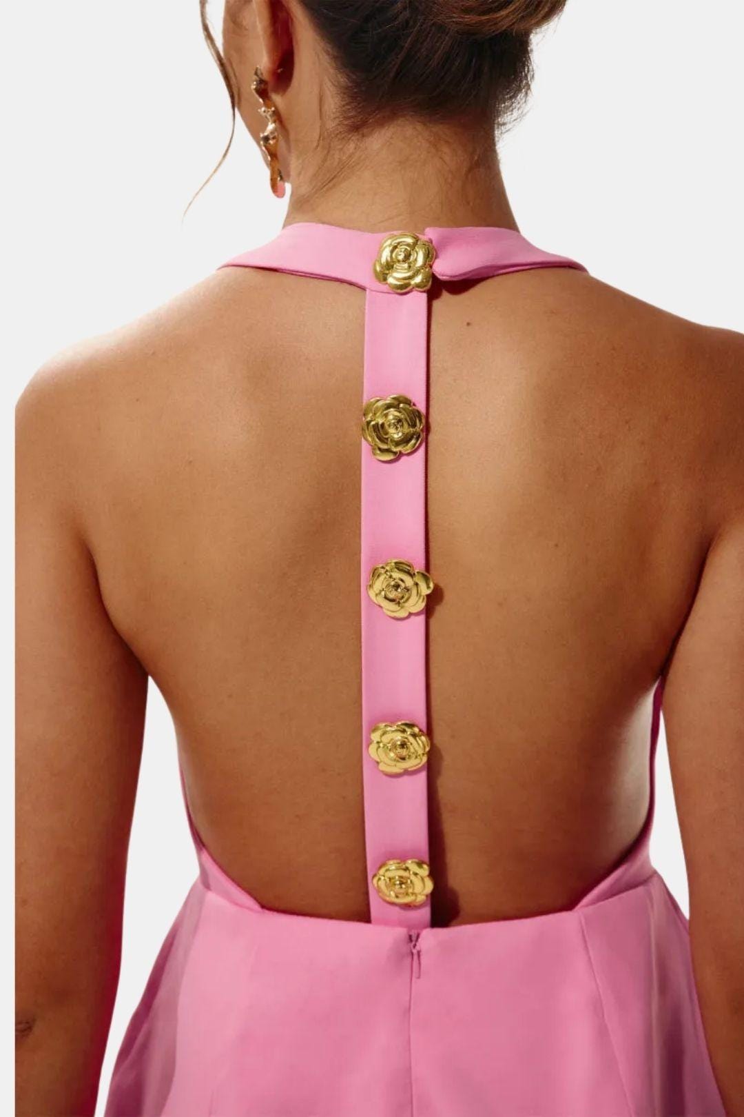 Robe Mini Femme Col Halter Dos Nu – Coupe Ajustée Soirée
