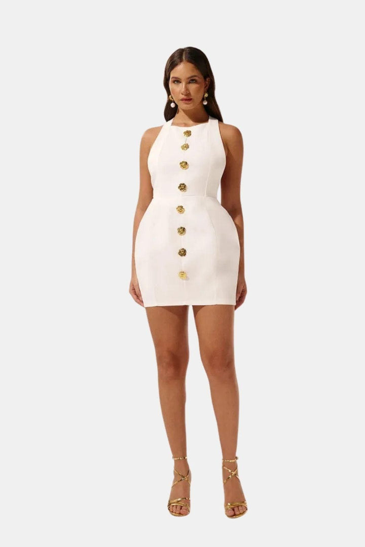 Robe Mini Femme Col Halter Dos Nu – Coupe Ajustée Soirée