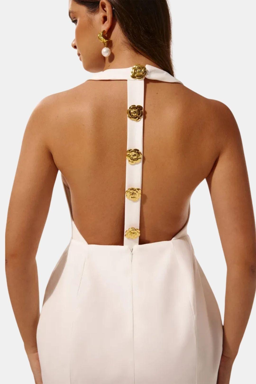 Robe Mini Femme Col Halter Dos Nu – Coupe Ajustée Soirée
