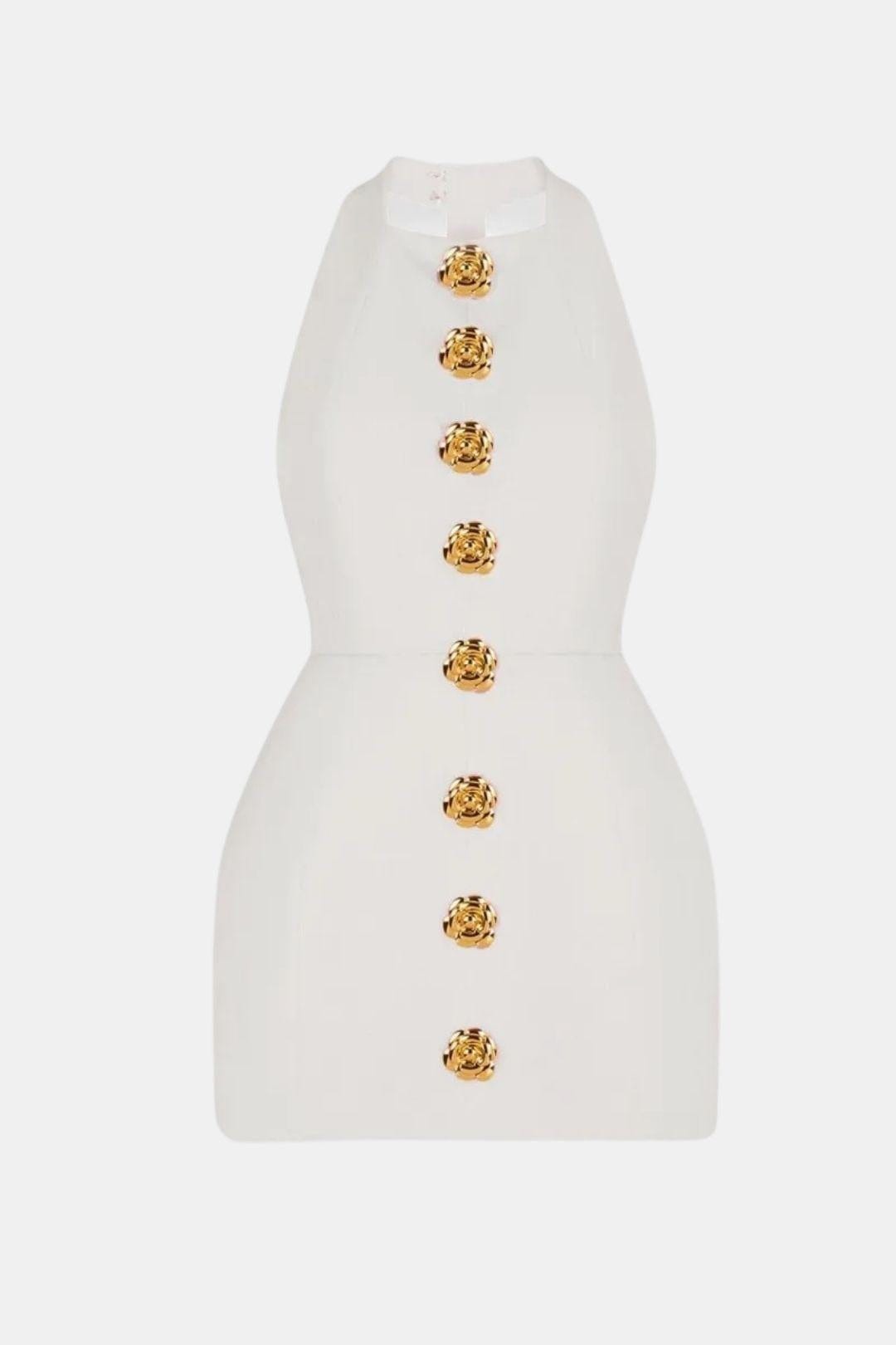 Robe Mini Femme Col Halter Dos Nu – Coupe Ajustée Soirée