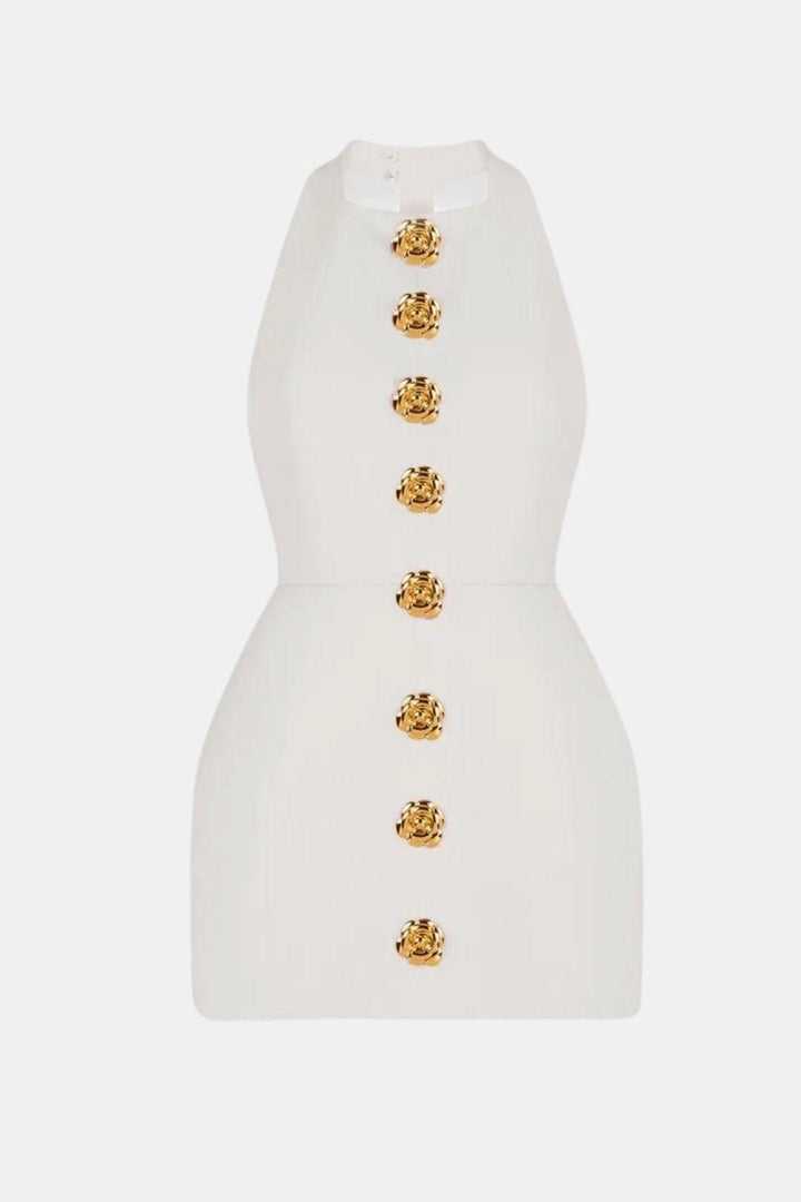 Robe Mini Femme Col Halter Dos Nu – Coupe Ajustée Soirée