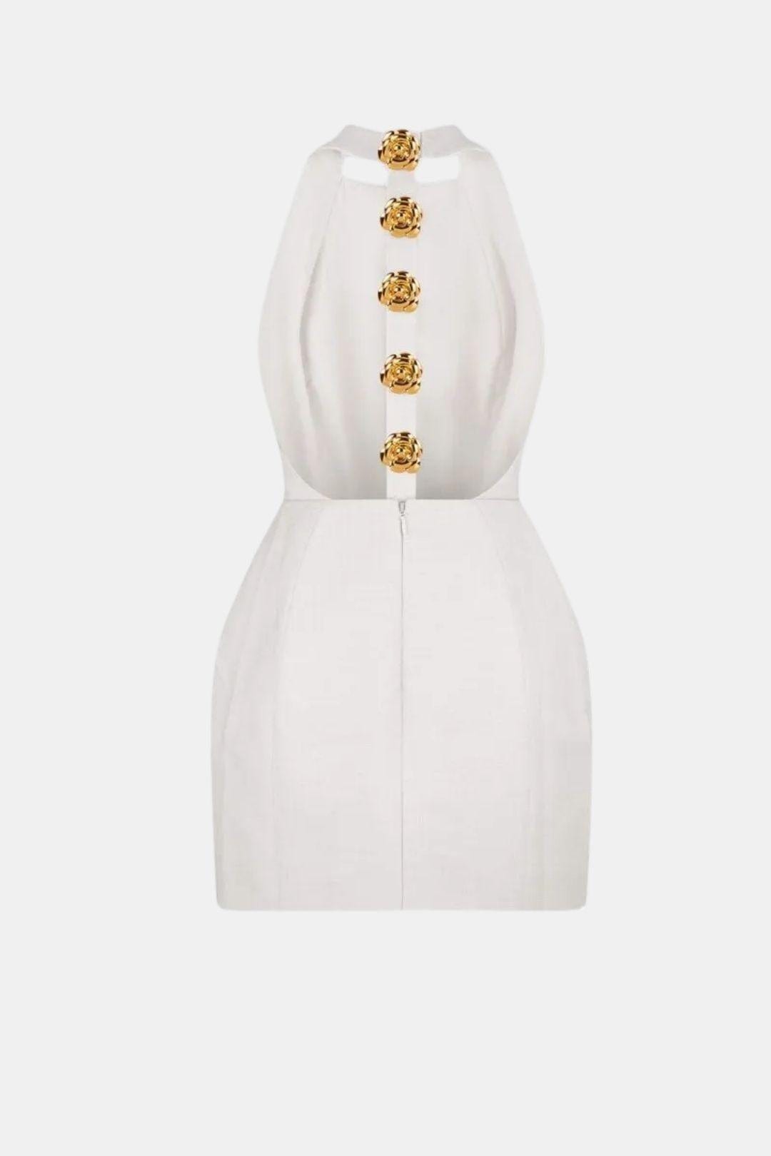 Robe Mini Femme Col Halter Dos Nu – Coupe Ajustée Soirée