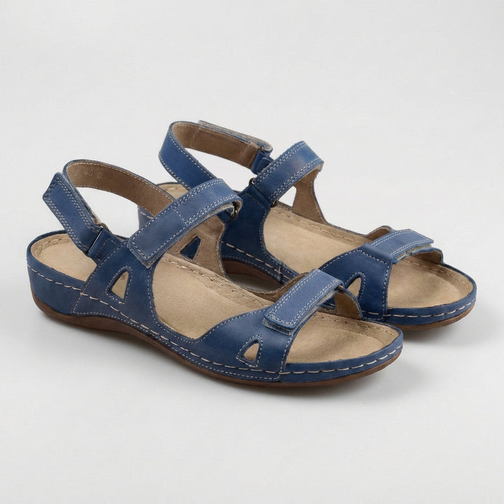 Damen Flache Sandalen mit offenem Zehenbereich – Verstellbare Riemen & Anatomische Sohle