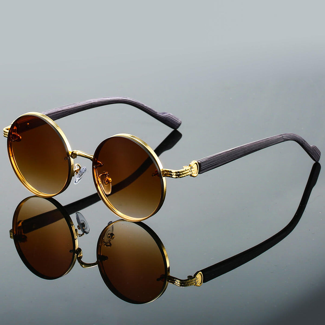 Damen-Sonnenbrille – klassische runde Fassung getönte Gläser