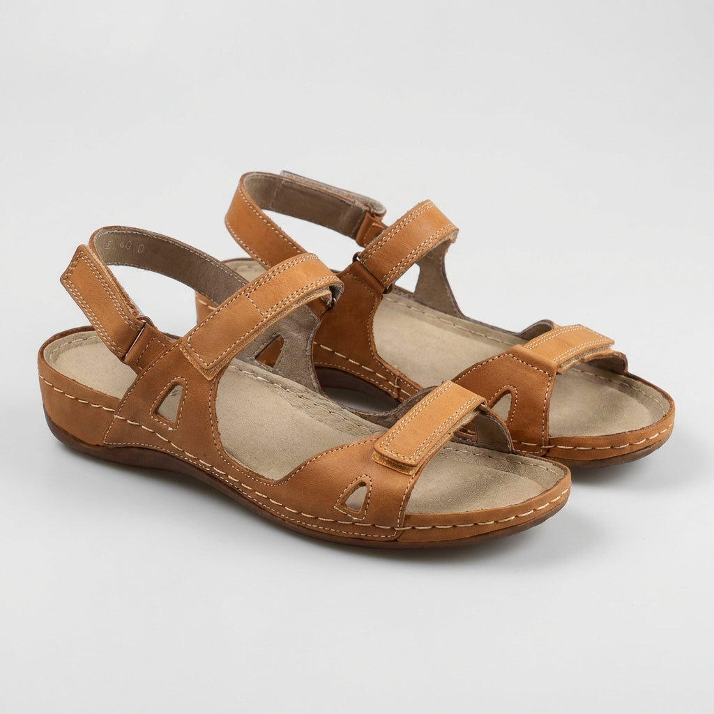 Damen Flache Sandalen mit offenem Zehenbereich – Verstellbare Riemen & Anatomische Sohle