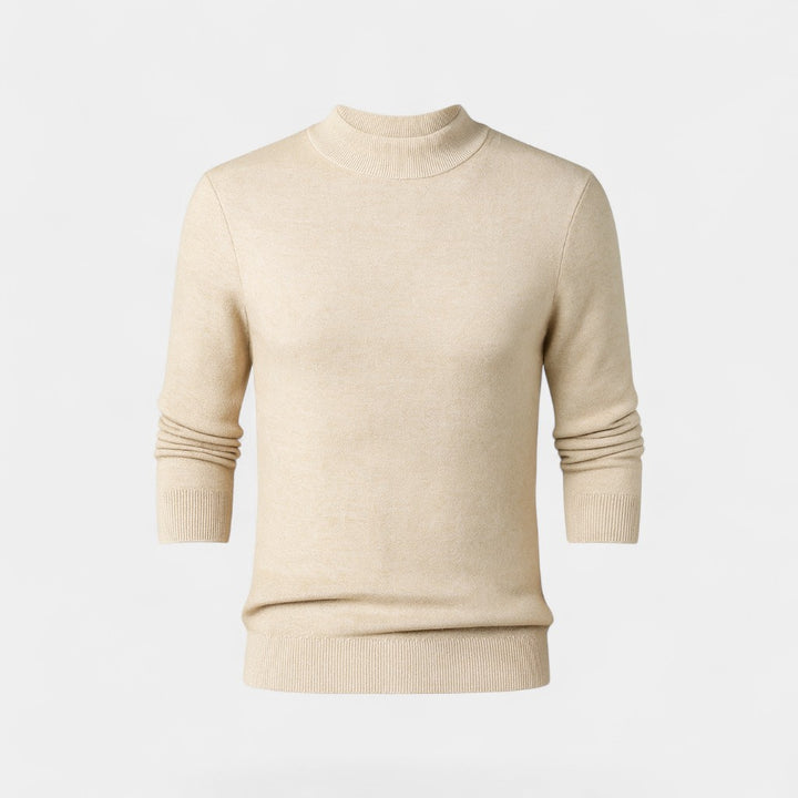 Herrenpullover mit halbem Stehkragen – minimalistischer Schnitt und Luxus