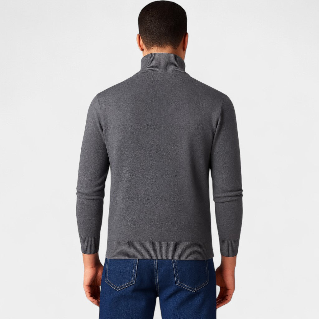 Herren Baumwoll-Cardigan Slim Fit – einfarbiger minimalistischer Stil