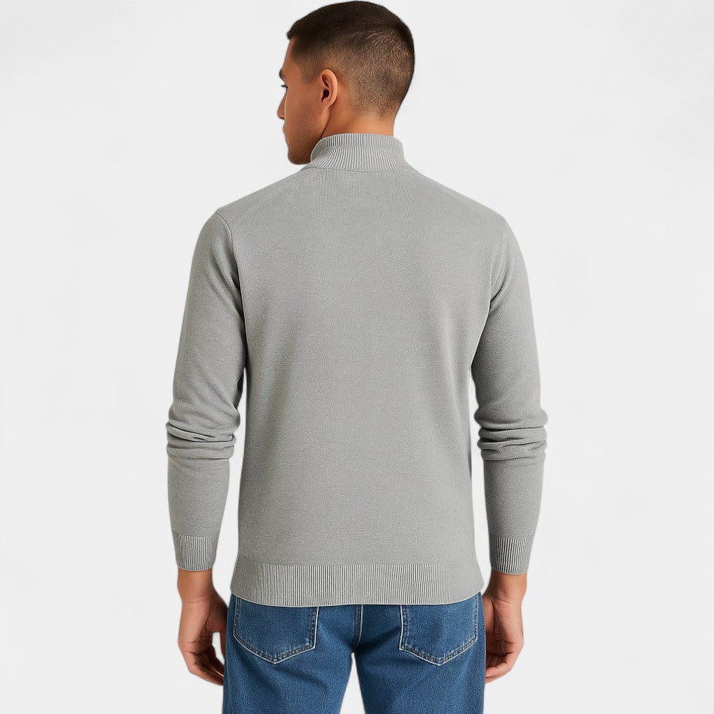 Herren Baumwoll-Cardigan Slim Fit – einfarbiger minimalistischer Stil
