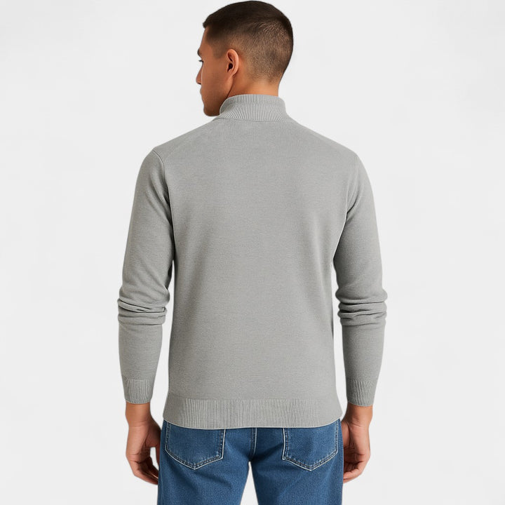 Herren Baumwoll-Cardigan Slim Fit – einfarbiger minimalistischer Stil