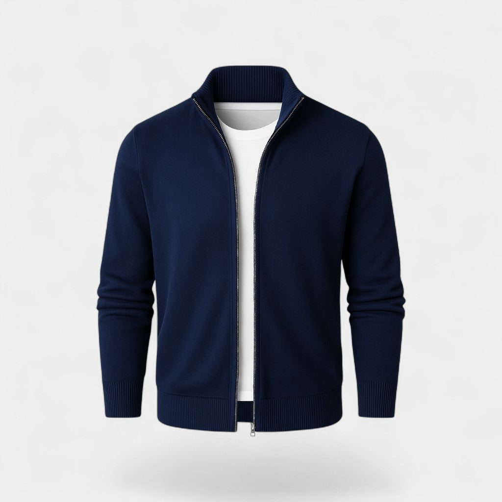 Herren Baumwoll-Cardigan Slim Fit – einfarbiger minimalistischer Stil