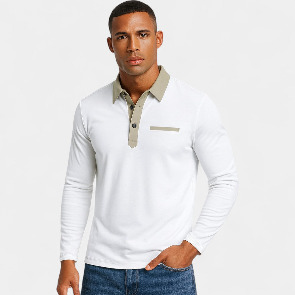 Langarm-Poloshirt Herren Slim Fit – lässige Eleganz