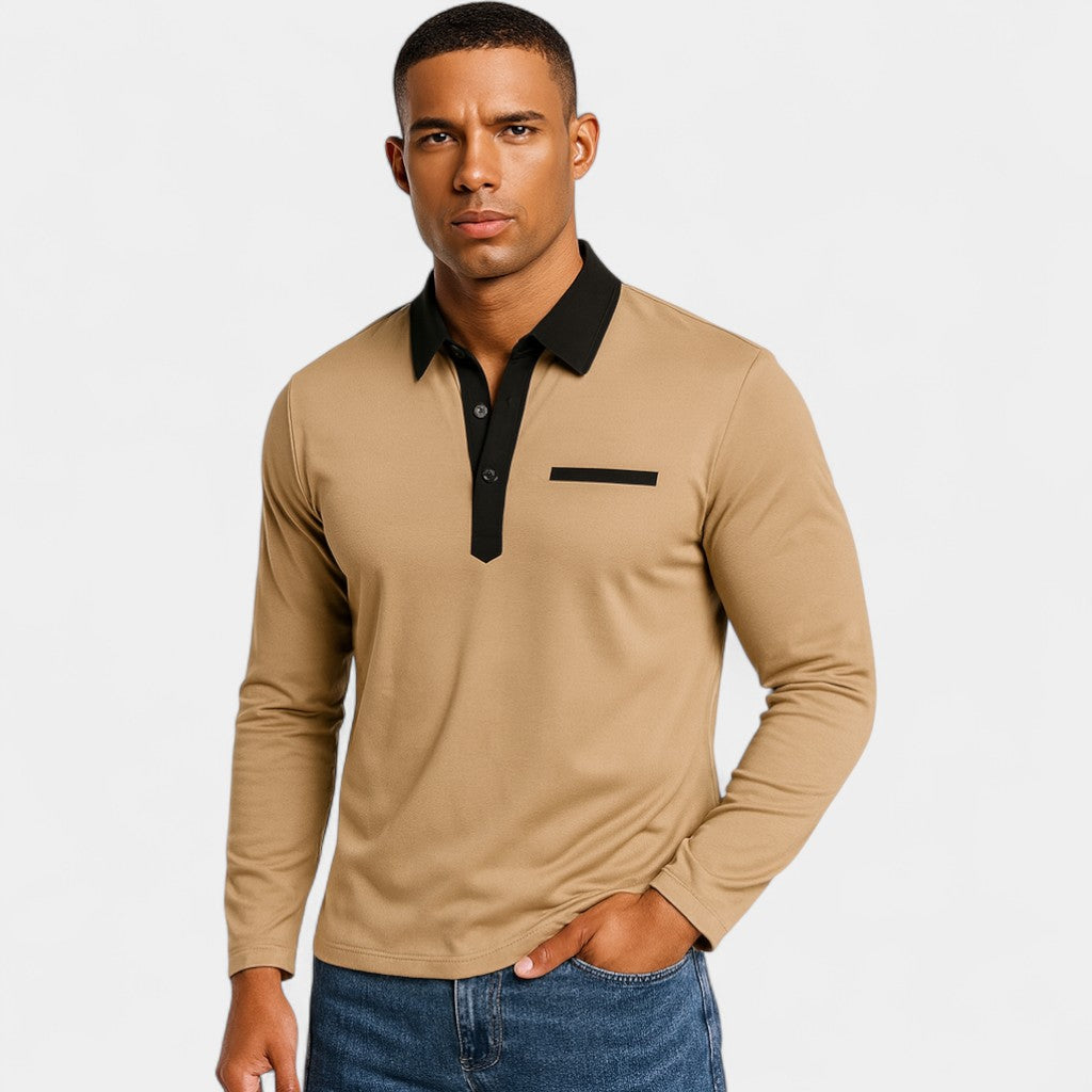 Langarm-Poloshirt Herren Slim Fit – lässige Eleganz