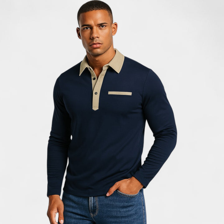 Langarm-Poloshirt Herren Slim Fit – lässige Eleganz