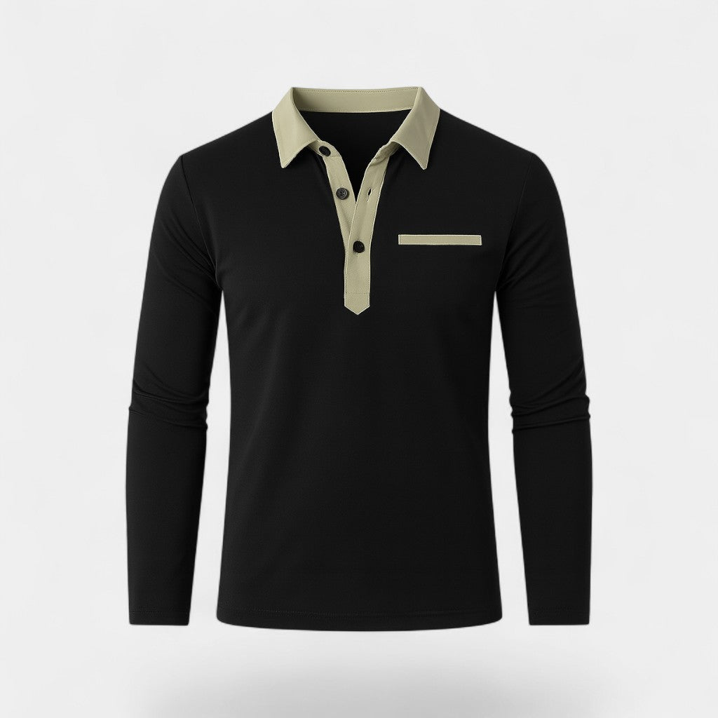 Langarm-Poloshirt Herren Slim Fit – lässige Eleganz