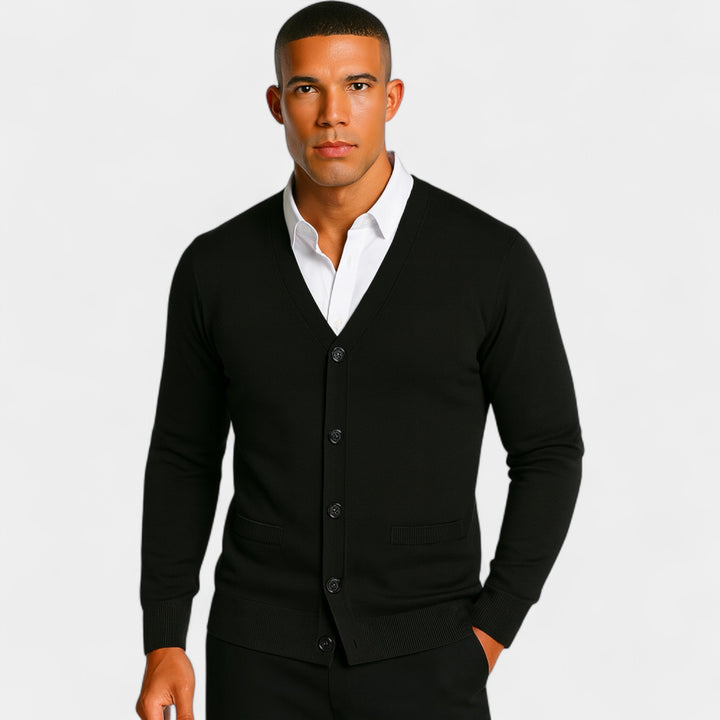 Herren Baumwoll-Cardigan Slim Fit – minimalistischer Knopf-Stil