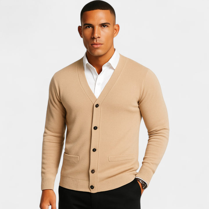 Herren Baumwoll-Cardigan Slim Fit – minimalistischer Knopf-Stil