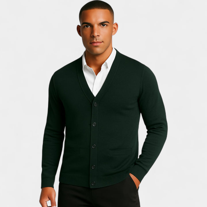 Herren Baumwoll-Cardigan Slim Fit – minimalistischer Knopf-Stil