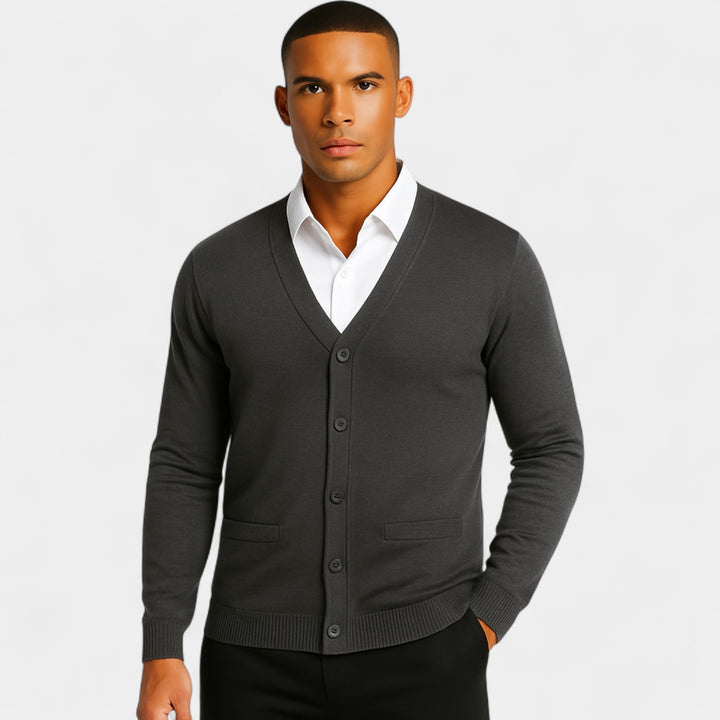 Herren Baumwoll-Cardigan Slim Fit – minimalistischer Knopf-Stil