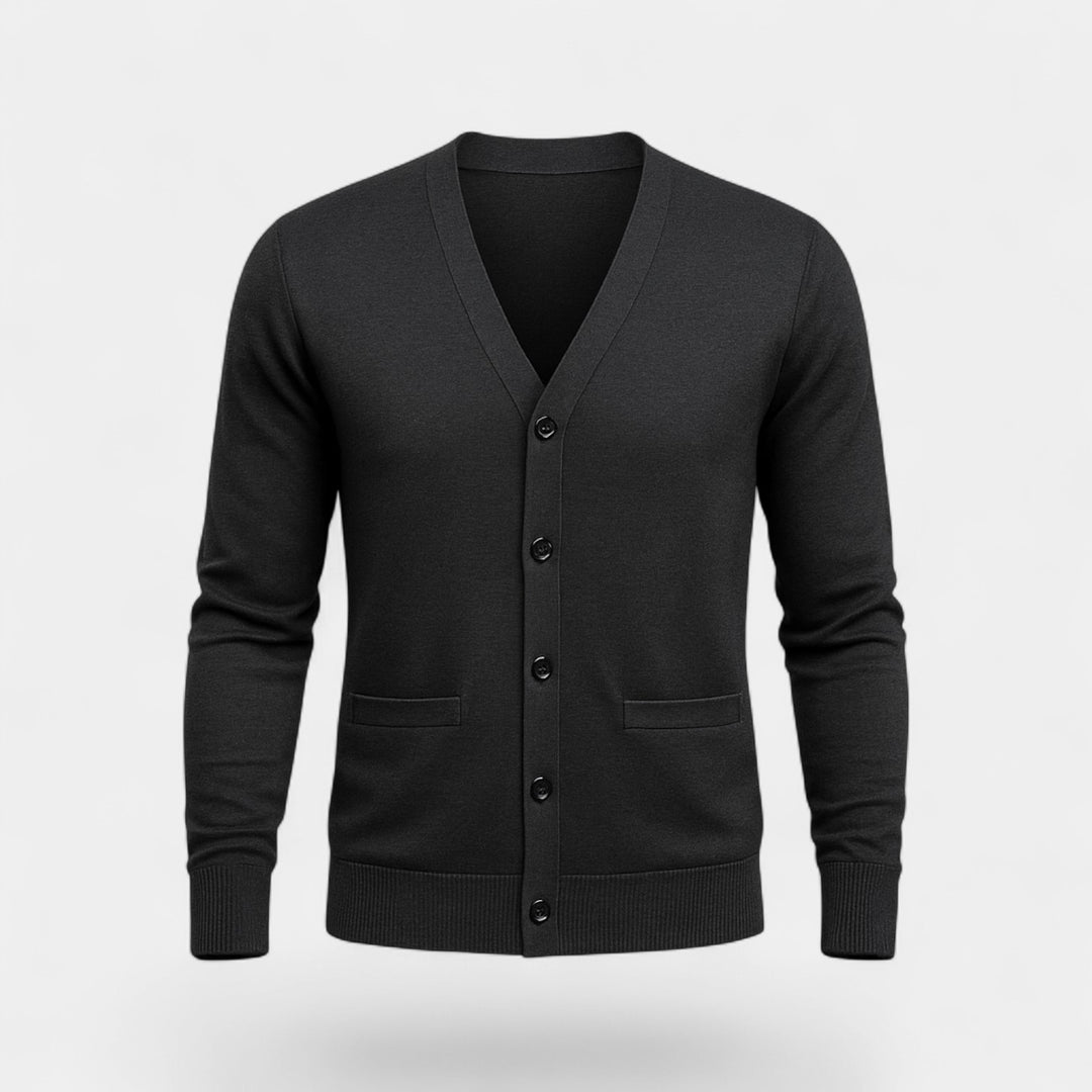Herren Baumwoll-Cardigan Slim Fit – minimalistischer Knopf-Stil