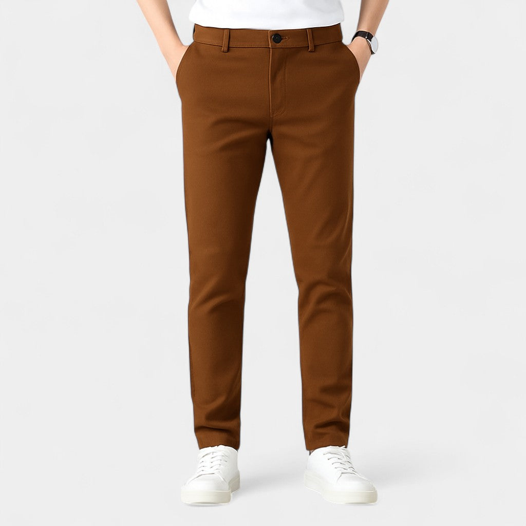 Pantaloni uomo in cotone slim - gamba dritta casual
