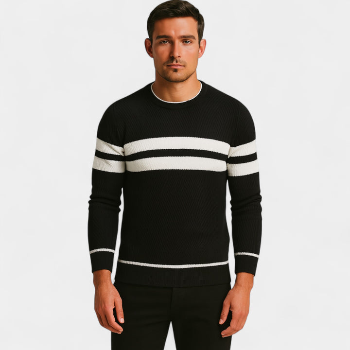 Herren Wollpullover mit Streifen – lässig und raffiniert