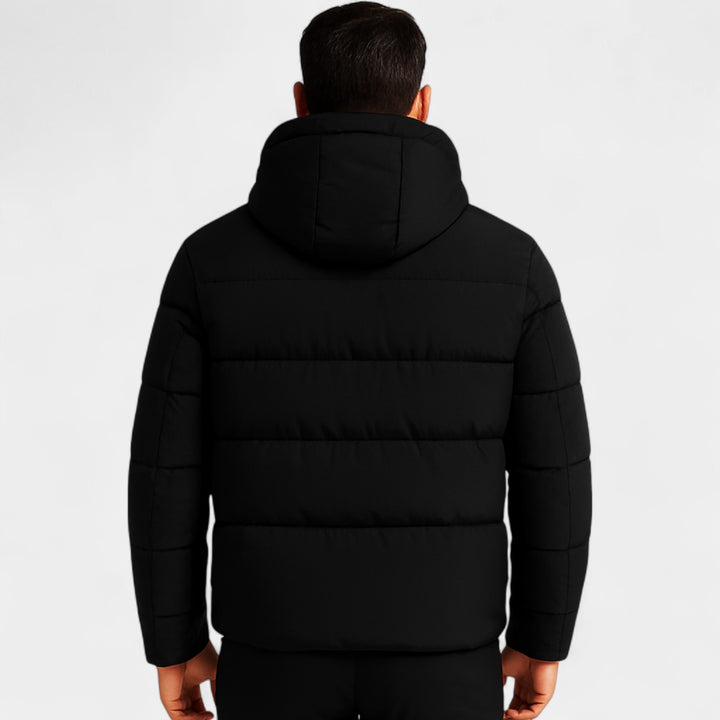 Piumino con cappuccio uomo piuma – spesso, caldo, casual