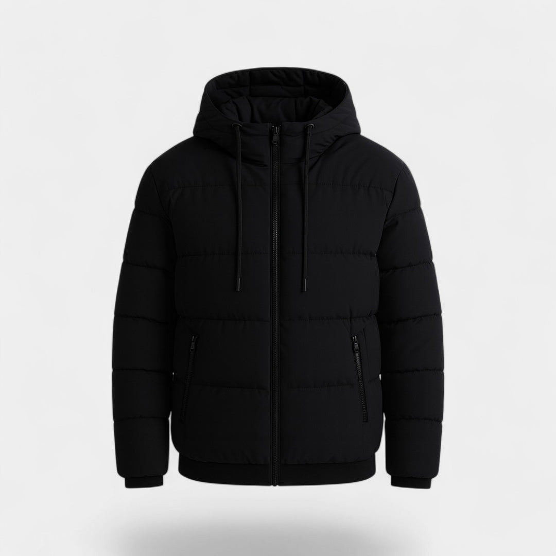 Piumino con cappuccio uomo piuma – spesso, caldo, casual
