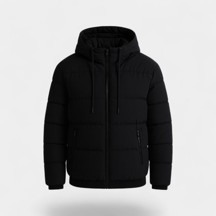 Piumino con cappuccio uomo piuma – spesso, caldo, casual