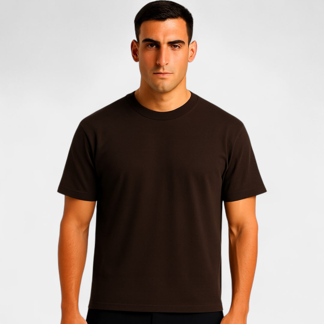 Herren T-Shirt aus Baumwolle, Slim Fit – minimalistisches Basic