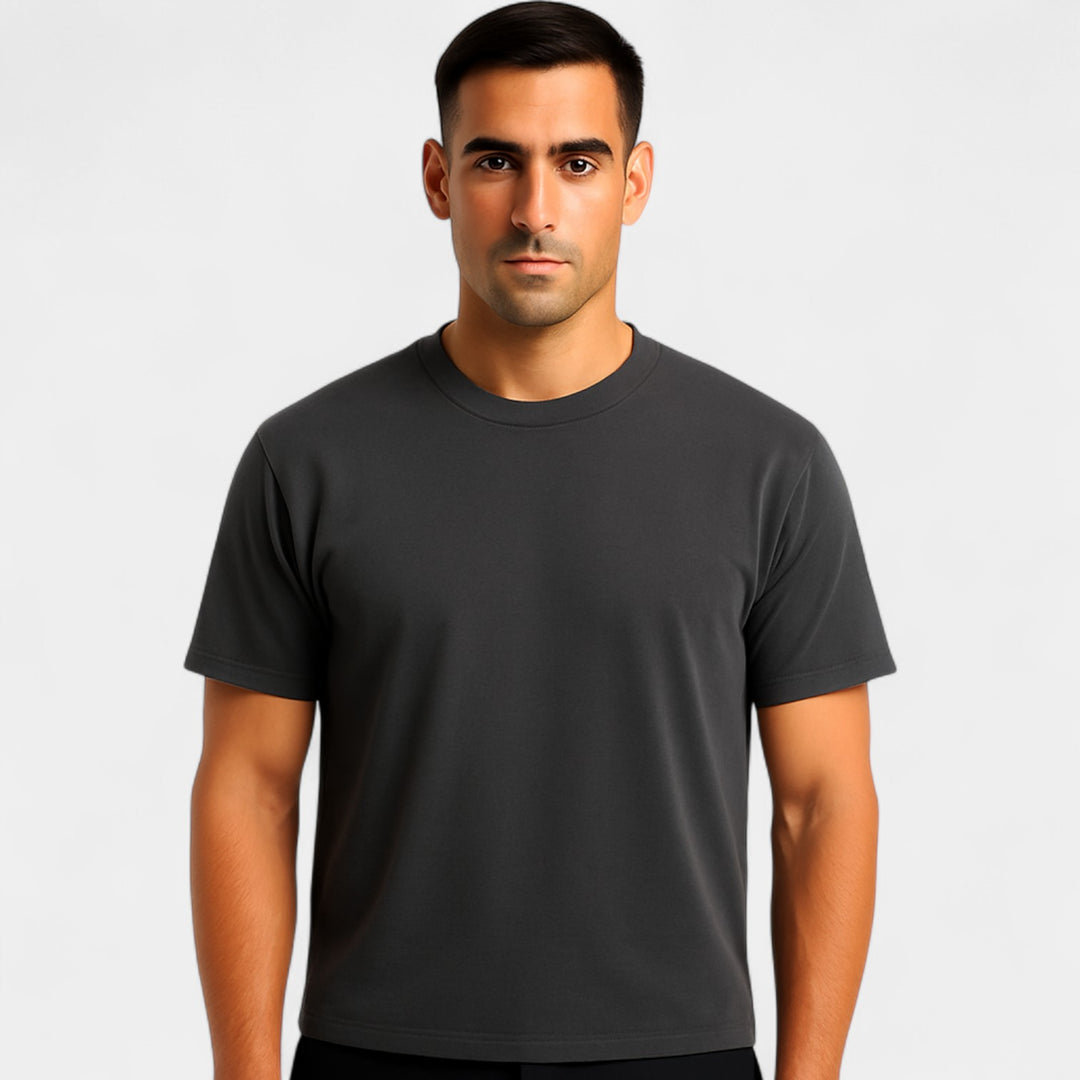 Herren T-Shirt aus Baumwolle, Slim Fit – minimalistisches Basic