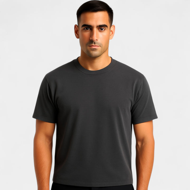 Herren T-Shirt aus Baumwolle, Slim Fit – minimalistisches Basic