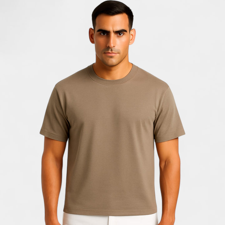 Herren T-Shirt aus Baumwolle, Slim Fit – minimalistisches Basic