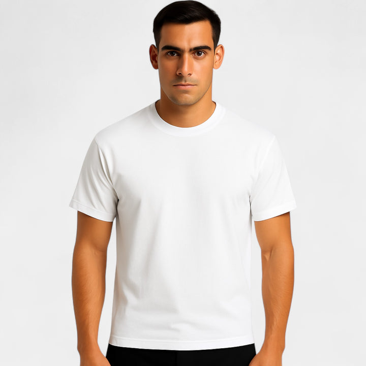 Herren T-Shirt aus Baumwolle, Slim Fit – minimalistisches Basic